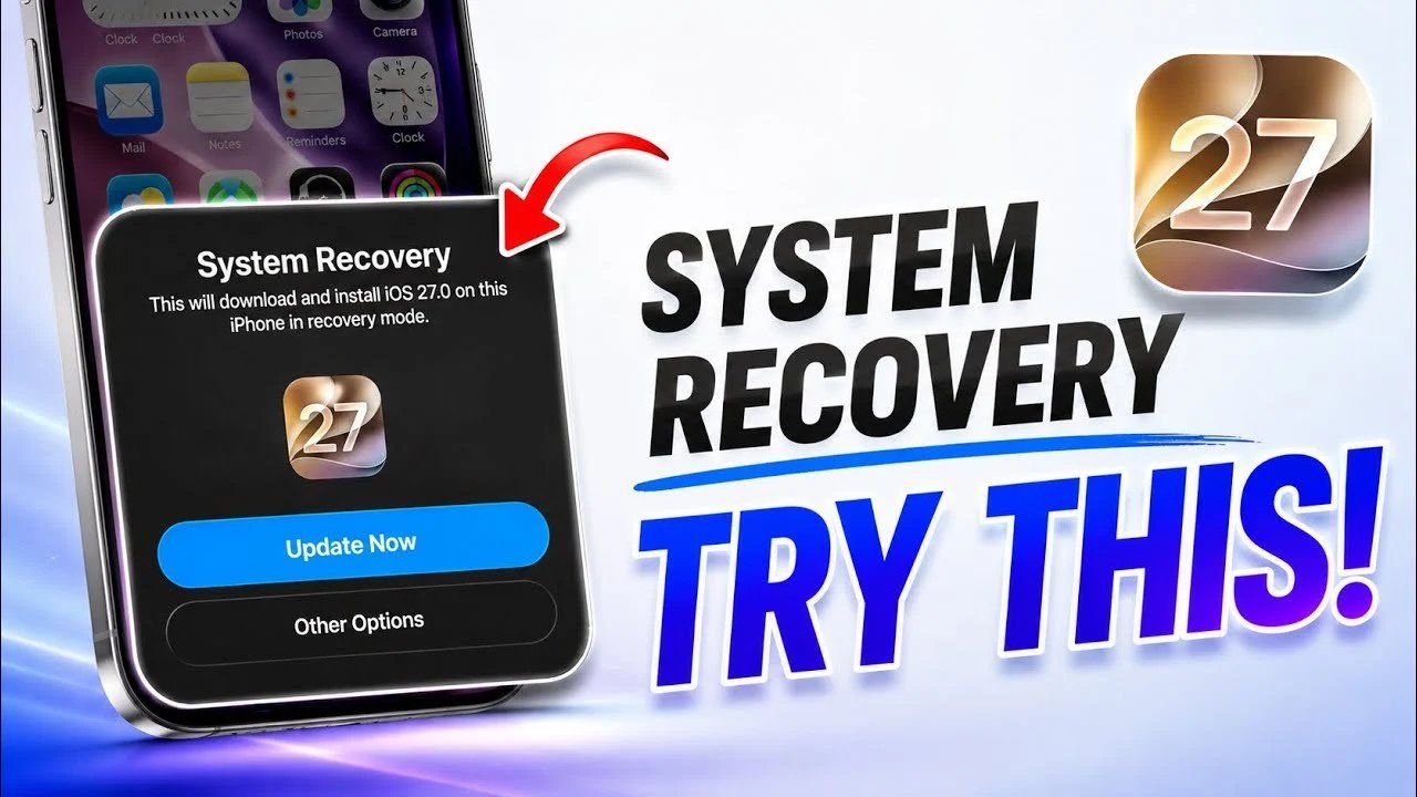 Corrija falhas do iOS 27 com o novo modo de recuperação sem fio
