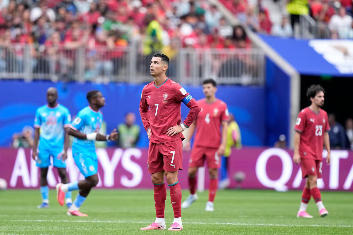 Cristiano Ronaldo coleciona recordes, mas a sua influência em Portugal está a diminuir. apenas 25 toques no empate em 1 a 1 com o Congo.