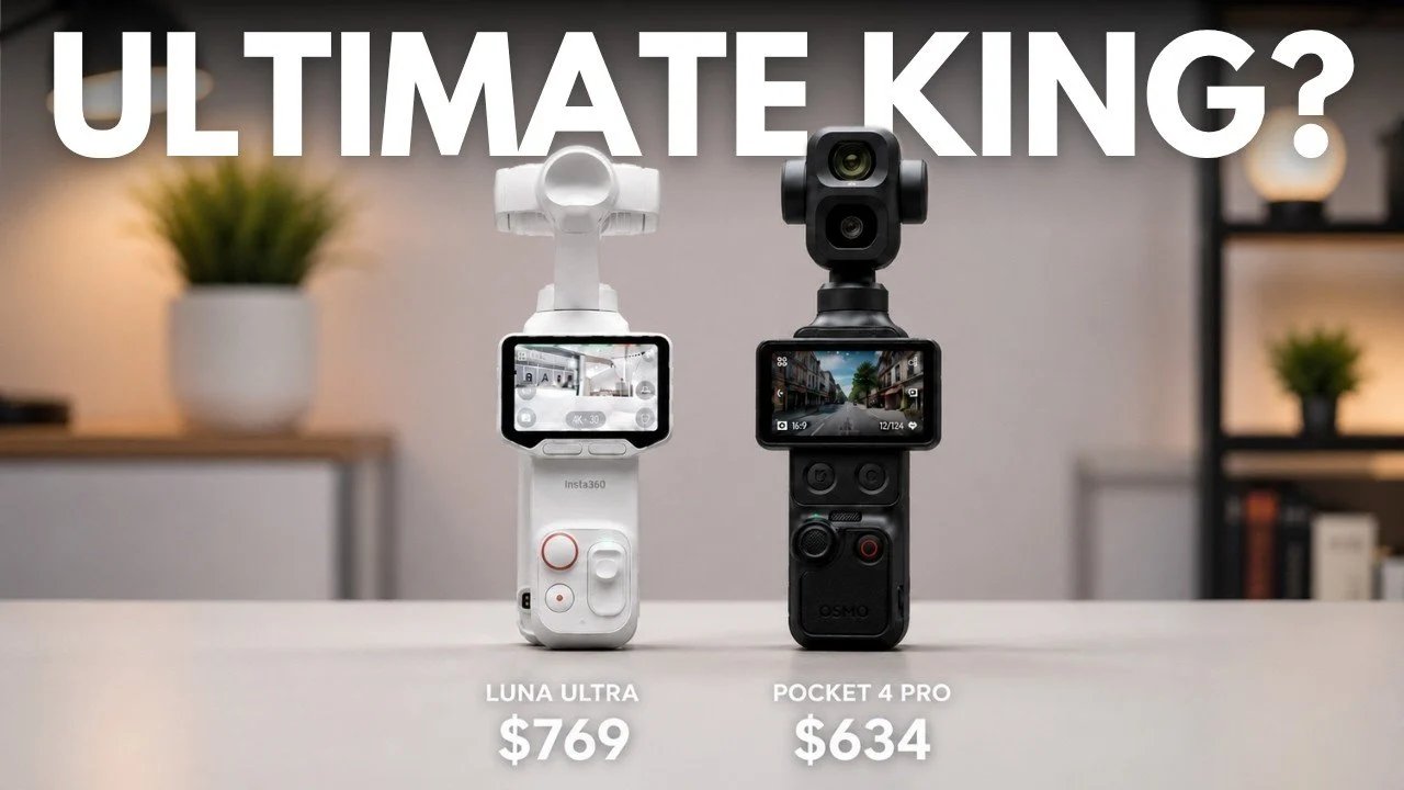 DJI Pocket 4P vs Insta360 Luna Ultra: Qual câmera é a certa para você?