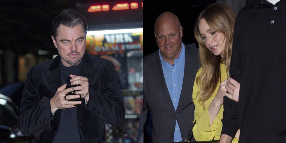Leonardo DiCaprio, Jennifer Lawrence, Robert De Niro e Martin Scorsese retratados no jantar – Just Jared – Celebrity News & Gossip