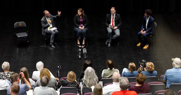 O presidente do Senado de Utah, Stuart Adams, debate adversários republicanos – Deseret News