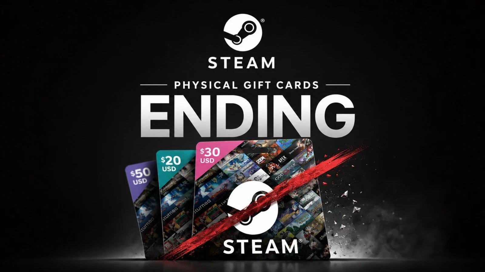 Por que você não encontrará mais cartões-presente Steam nas lojas