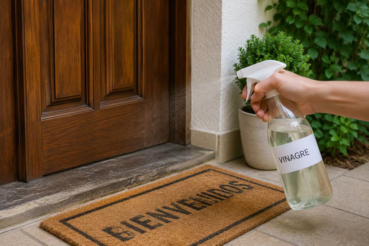 Qual a finalidade de aplicar vinagre na entrada de casa e quais os benefícios?