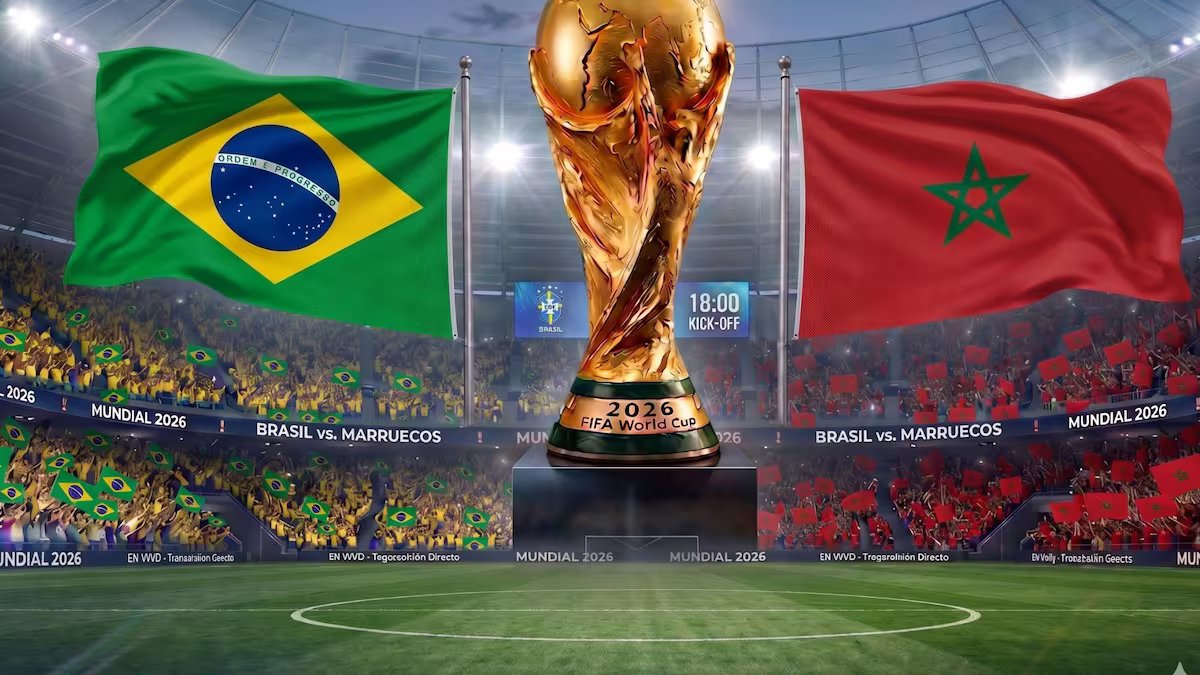 Qual canal americano está exibindo hoje a partida Brasil x Marrocos pela Copa do Mundo de 2026 em Nova York?