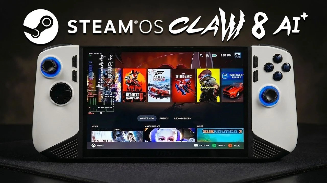 Valve está trazendo SteamOS para portáteis MSI Claw com tecnologia Intel