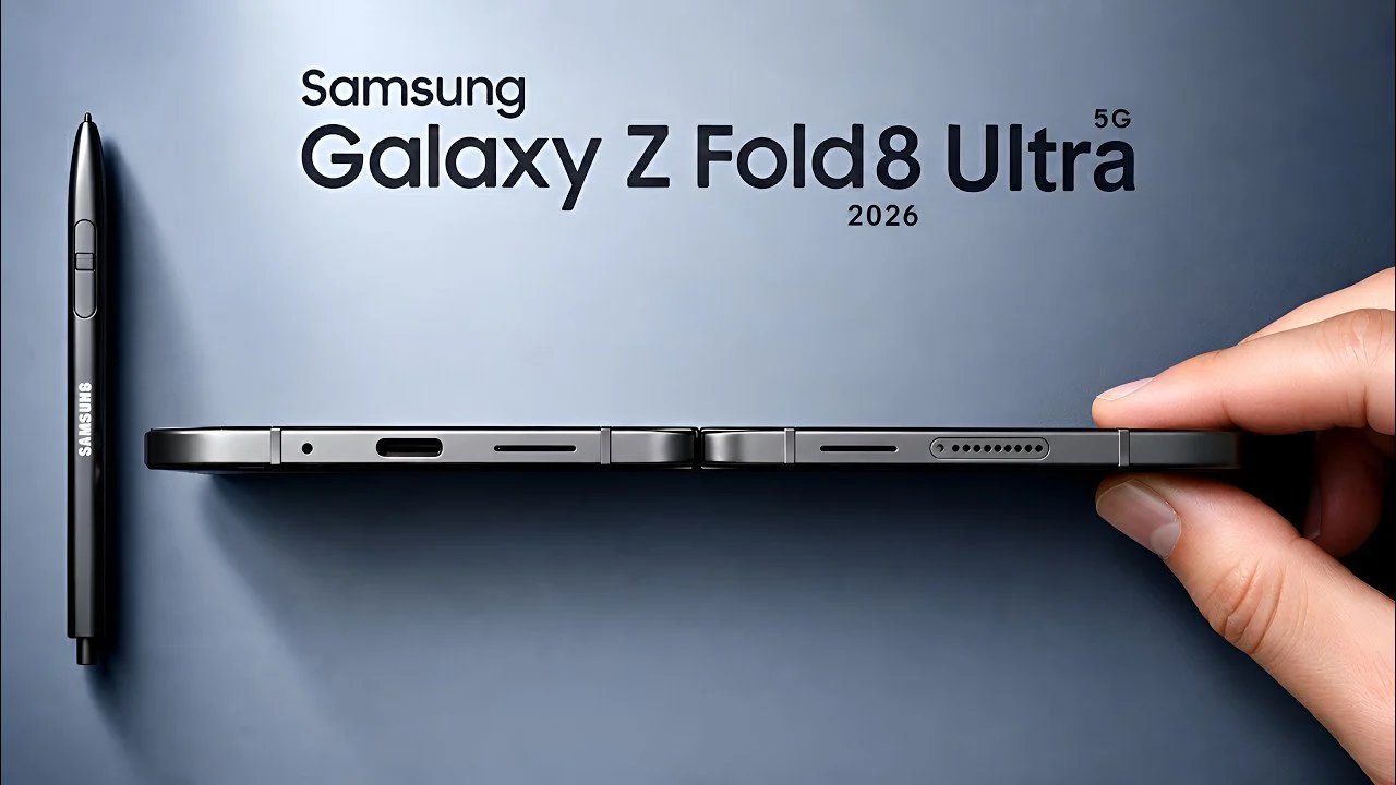 Vazamento do Galaxy Z Fold 8 Ultra: câmera de 50 MP, bateria de 5000 mAh